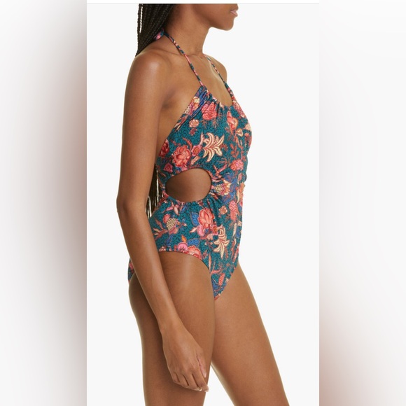 ULLA JOHNSON ‘MABEL PRINT RUCHED CUTOUT’ SWIMSUIT, Large, $425 - Picture 8 of 15